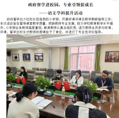 政府督学进校园，专业引领促成长